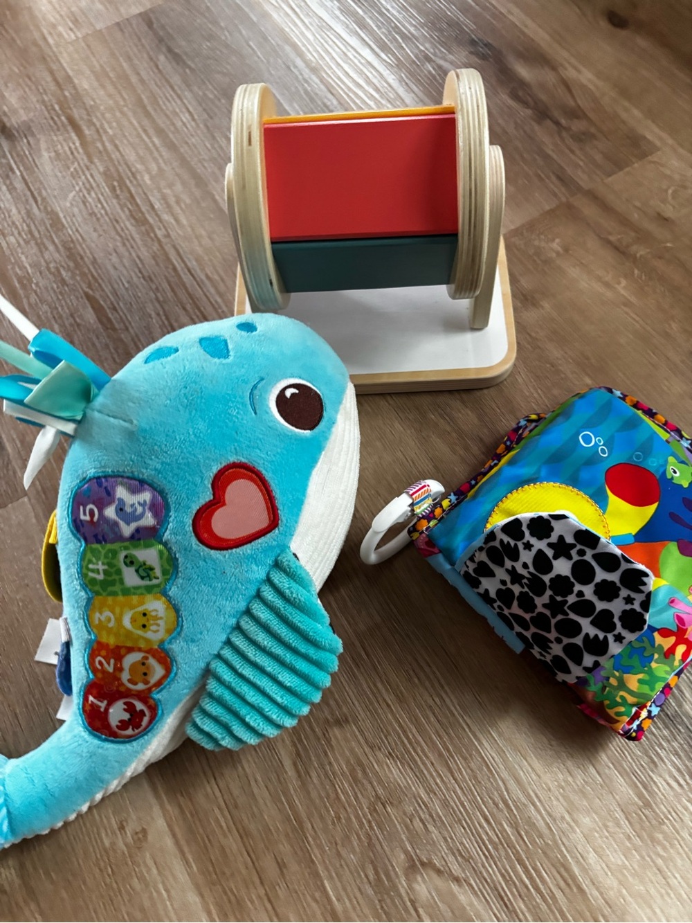 Plush Interactive Blue Whale Toy with Sound Buttons - baby toys